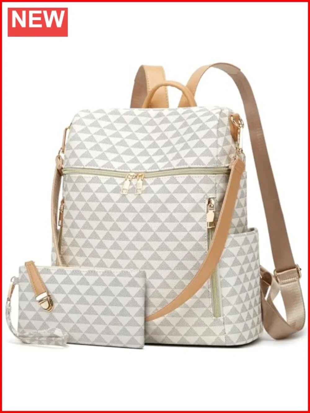 Women's PU Leather Backpack Purse with Wallet Laptop Travel Satchel